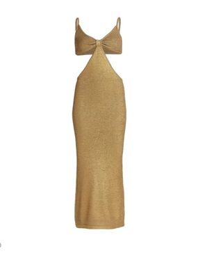 cult gaia Gold Cutout Maxi Dress